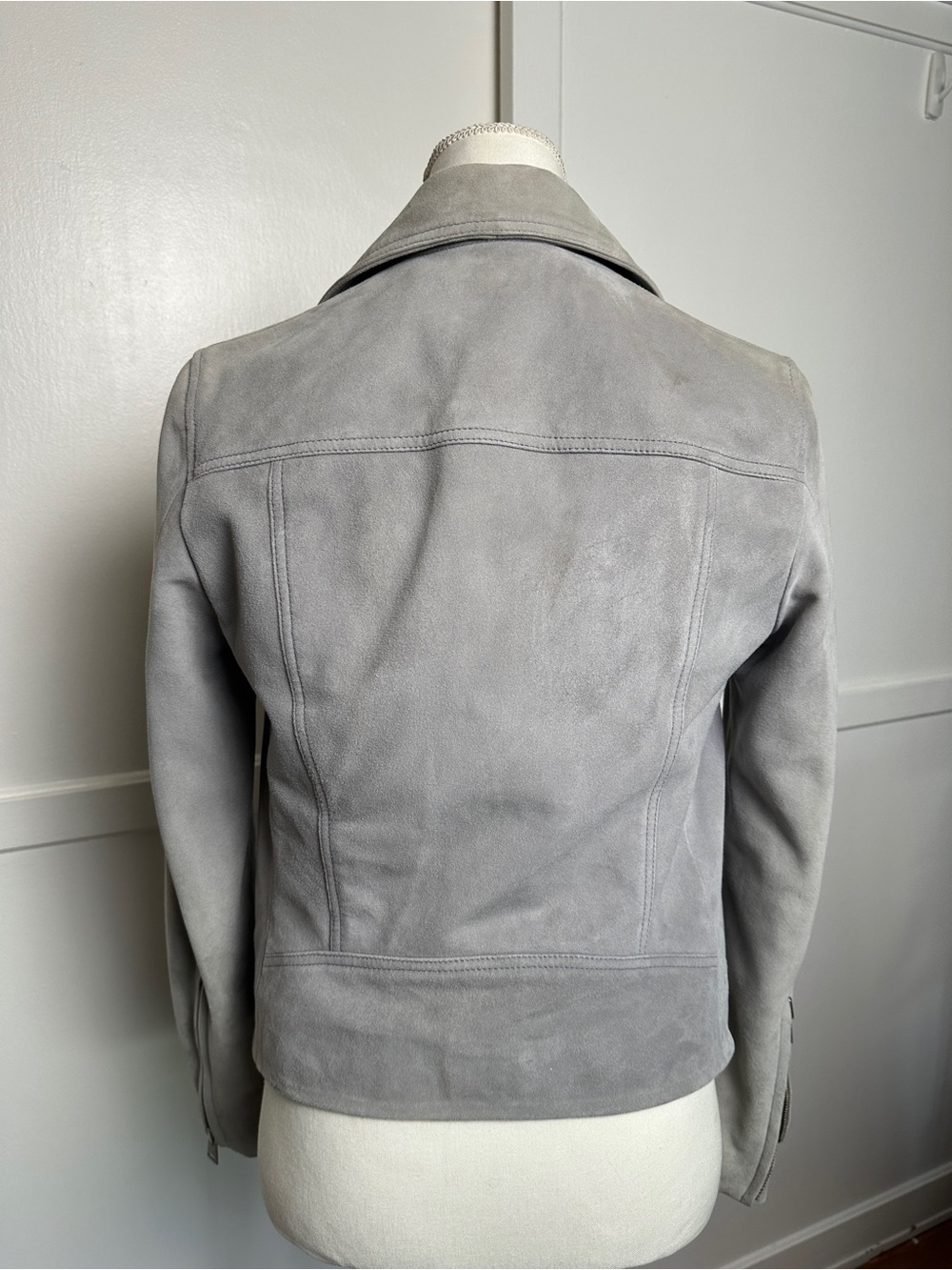 All Saints Womens 100% GOAT Leather Dalby Biker Jacket Size 6 AS IS - Picture 3 of 15